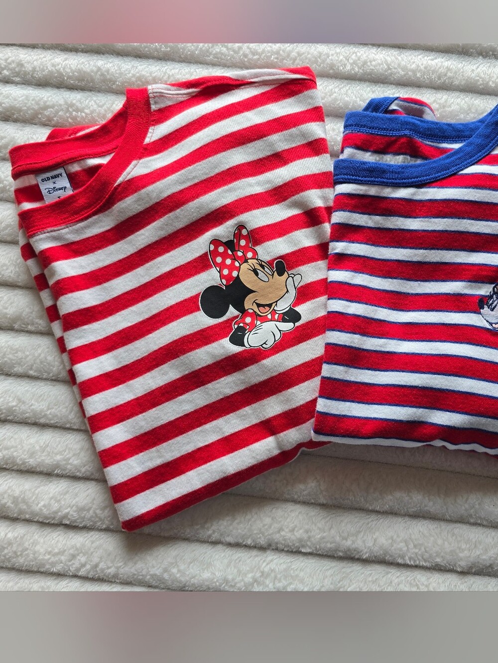 Old Navy X Disney Striped Womens Tops with Minnie Mouse Accents